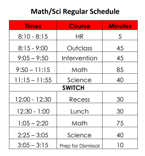 Class  Schedule